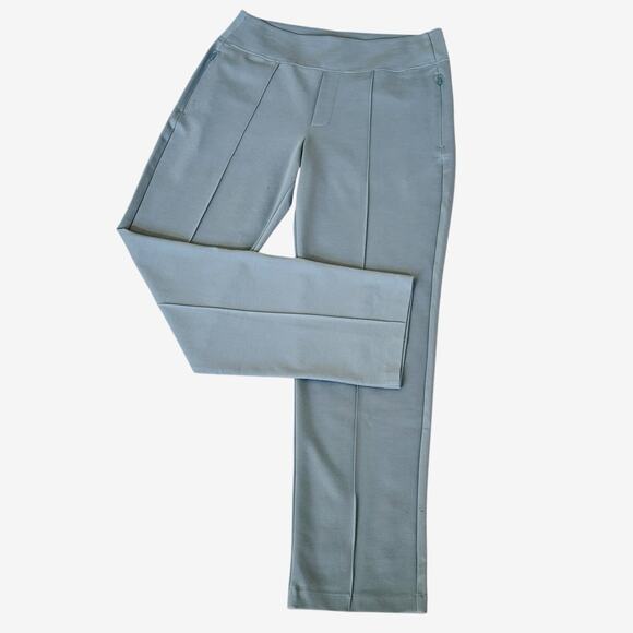 ATHLETA Eastbound Straight Pant Sz 12 Work Stretch Tencel Sage Green Zip Pockets - Picture 8 of 16